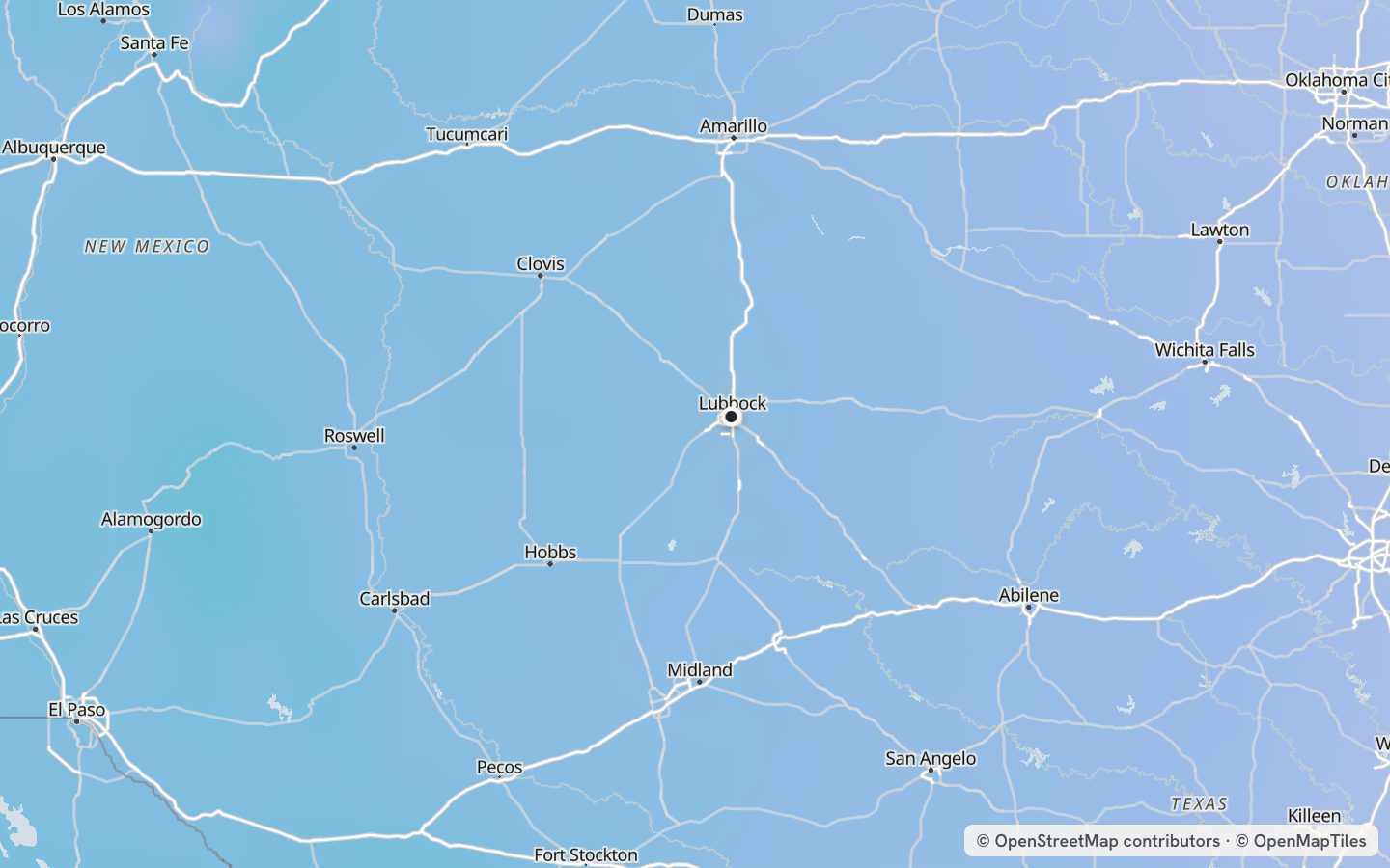 Comfort map around Lubbock: 47 just-right days a year