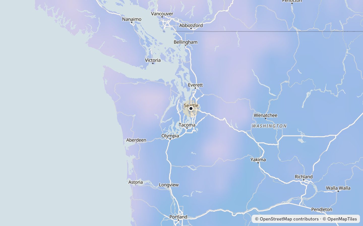 Comfort map around Seattle: 40 just-right days a year