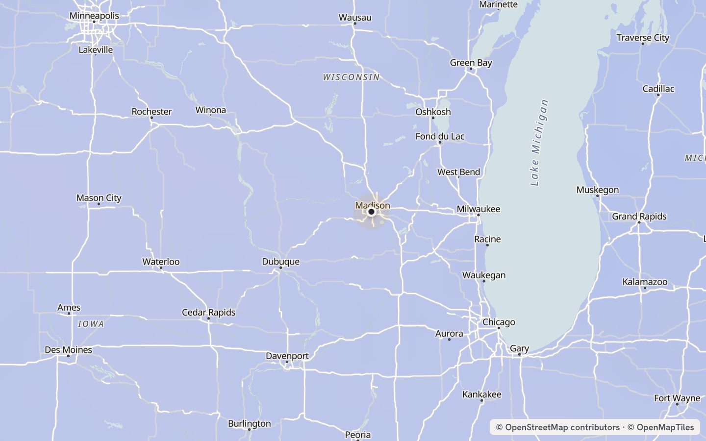 Comfort map around Madison: 23 just-right days a year